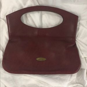 Etienne Aigner Maroon leather clutch